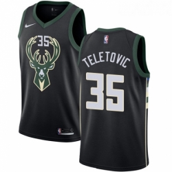 Womens Adidas Milwaukee Bucks 35 Mirza Teletovic Authentic Black Alternate NBA Jersey Statement Edition