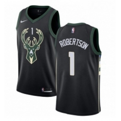 Womens Nike Milwaukee Bucks 1 Oscar Robertson Swingman Black Alternate NBA Jersey Statement Edition