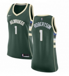 Womens Nike Milwaukee Bucks 1 Oscar Robertson Swingman Green Road NBA Jersey Icon Edition