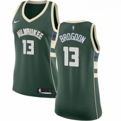 Womens Nike Milwaukee Bucks 13 Malcolm Brogdon Swingman Green Road NBA Jersey Icon Edition 