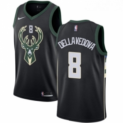 Womens Nike Milwaukee Bucks 8 Matthew Dellavedova Swingman Black Alternate NBA Jersey Statement Edition 