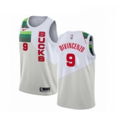 Womens Nike Milwaukee Bucks 9 Donte DiVincenzo White Swingman Jersey Earned Edition 