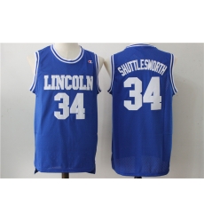 Men Lincoln 34 Shuttlesworth Blue Movie Stitched Jersey