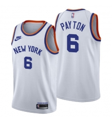 Men New York Knicks 6 Elfrid Payton Men Nike Releases Classic Edition NBA 75th Anniversary Jersey White