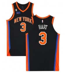 Men New York Knicks Josh Hart #3 Black Stitched Home NBA Jersey