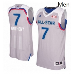 Mens Adidas New York Knicks 7 Carmelo Anthony Swingman Gray 2017 All Star NBA Jersey