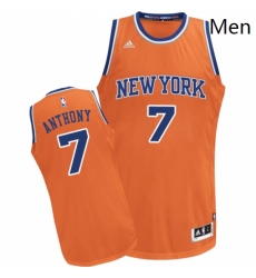 Mens Adidas New York Knicks 7 Carmelo Anthony Swingman Orange Alternate NBA Jersey