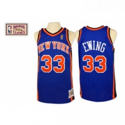 Mens Mitchell and Ness New York Knicks 33 Patrick Ewing Swingman Royal Blue Throwback NBA Jersey