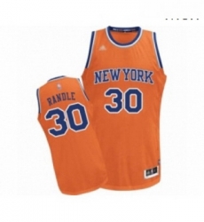 Mens New York Knicks 30 Julius Randle Authentic Orange Alternate Basketball Jersey 