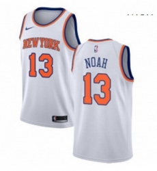 Mens Nike New York Knicks 13 Joakim Noah Swingman White NBA Jersey Association Edition