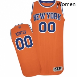 Womens Adidas New York Knicks 00 Enes Kanter Authentic Orange Alternate NBA Jersey 