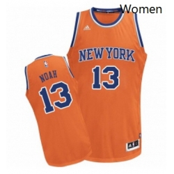 Womens Adidas New York Knicks 13 Joakim Noah Swingman Orange Alternate NBA Jersey