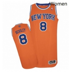 Womens Adidas New York Knicks 8 Michael Beasley Authentic Orange Alternate NBA Jersey 