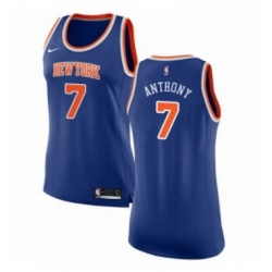 Womens Nike New York Knicks 7 Carmelo Anthony Authentic Royal Blue NBA Jersey Icon Edition