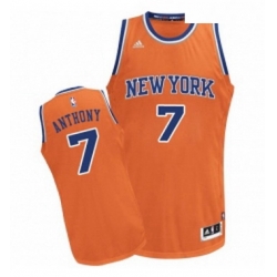 Youth Adidas New York Knicks 7 Carmelo Anthony Swingman Orange Alternate NBA Jersey