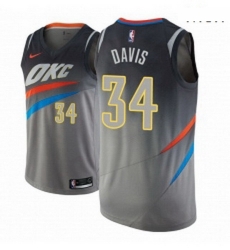 Men NBA 2018 19 Oklahoma City Thunder 34 Tyler Davis City Edition Gray Jersey 