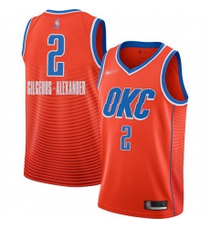 Thunder  2 Shai Gilgeous Alexander Orange Basketball Swingman Statement Edition 2019 2020 Jersey