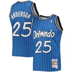 Men Orlando Magic 25 Nick Anderson 1994 95 Blue Stitched Jerse