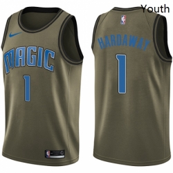 Youth Nike Orlando Magic 1 Penny Hardaway Swingman Green Salute to Service NBA Jersey