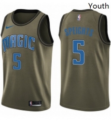 Youth Nike Orlando Magic 5 Marreese Speights Swingman Green Salute to Service NBA Jersey 