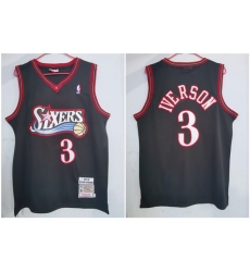 76ers 3 Allen Iverson Black 1997 98 Hardwood Classics Jersey