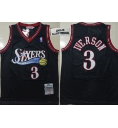 76ers 3 Allen Iverson Black 2000 01 Hardwood Classics Jersey