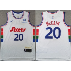 Men Philadelphia 76ers 20 Jared McCain White 2024 25 CityEdition Stitched Jersey