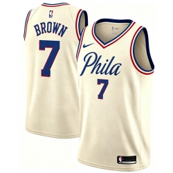 Men Philadelphia 76ers Jaylen Brown #7 City Edition Ice Cream Color Stitched NBA Jersey