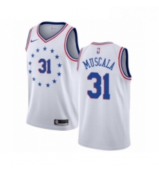 Mens Nike Philadelphia 76ers 31 Mike Muscala White Swingman Jersey Earned Edition 