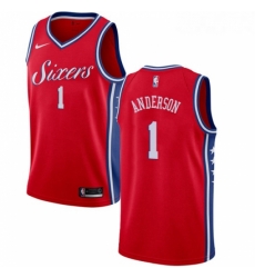 Youth Nike Philadelphia 76ers 1 Justin Anderson Swingman Red Alternate NBA Jersey Statement Edition