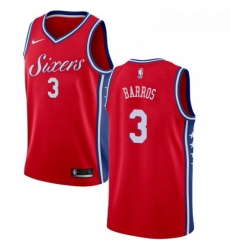 Youth Nike Philadelphia 76ers 3 Dana Barros Authentic Red Alternate NBA Jersey Statement Edition