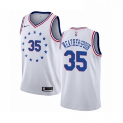 Youth Nike Philadelphia 76ers 35 Clarence Weatherspoon White Swingman Jersey Earned Edition 