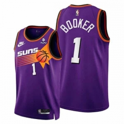 Men Phoenix Suns 1 Devin Booker Purple Stitched Basketball Jersey