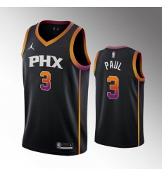 Men Phoenix Suns 3 Chris Paul Balck Stitched Basketball Jersey