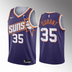 Men Phoenix Suns 35 Kevin Durant Purple Icon Edition Stitched Basketball Jersey