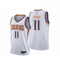 Mens Phoenix Suns 11 Ricky Rubio Authentic White Basketball Jersey Association Edition 