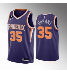 Men's Phoenix Suns #35 Kevin Durant Purple Icon Edition With NO.6 Patch Stitched Basketball Jersey