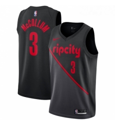 Womens Nike Portland Trail Blazers 3 CJ McCollum Swingman Black NBA Jersey 2018 19 City Edition