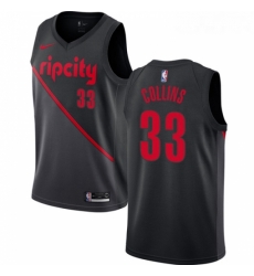 Womens Nike Portland Trail Blazers 33 Zach Collins Swingman Black NBA Jersey 2018 19 City Edition