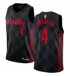 Womens Nike Portland Trail Blazers 4 Moe Harkless Swingman Black NBA Jersey City Edition 