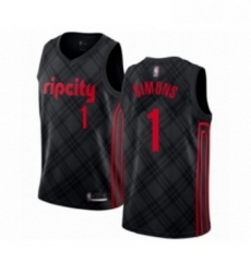 Womens Portland Trail Blazers 1 Anfernee Simons Swingman Black Basketball Jersey City Edition 