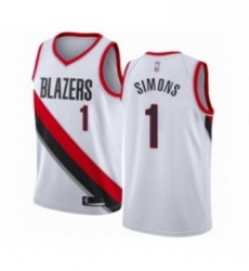 Womens Portland Trail Blazers 1 Anfernee Simons Swingman White Basketball Jersey Association Edition 