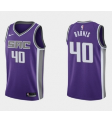 Men Sacramento Kings 40 Harrison Barnes Purple Icon Edition Stitched Basketball Jersey