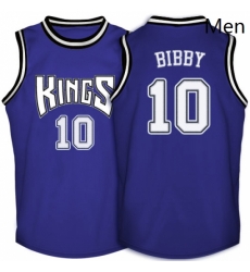 Mens Adidas Sacramento Kings 10 Mike Bibby Swingman Purple Throwback NBA Jersey