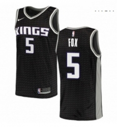 Mens Nike Sacramento Kings 5 DeAaron Fox Swingman Black NBA Jersey Statement Edition 