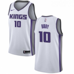 Youth Nike Sacramento Kings 10 Mike Bibby Authentic White NBA Jersey Association Edition