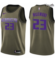 Youth Nike Sacramento Kings 23 Ben McLemore Swingman Green Salute to Service NBA Jersey 