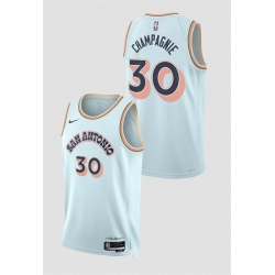 Men San Antonio Spurs 30 Julian Champagnie Light Blue 2024 25 City Edition Stitched Basketball Jersey