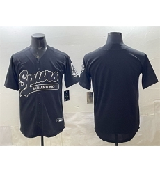 Men San Antonio Spurs Blank Black Stitched Baseball Jersey Men San Antonio Spurs Blank Black Stitched Baseball Jersey