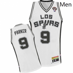 Mens Adidas San Antonio Spurs 9 Tony Parker Authentic White Latin Nights NBA Jersey